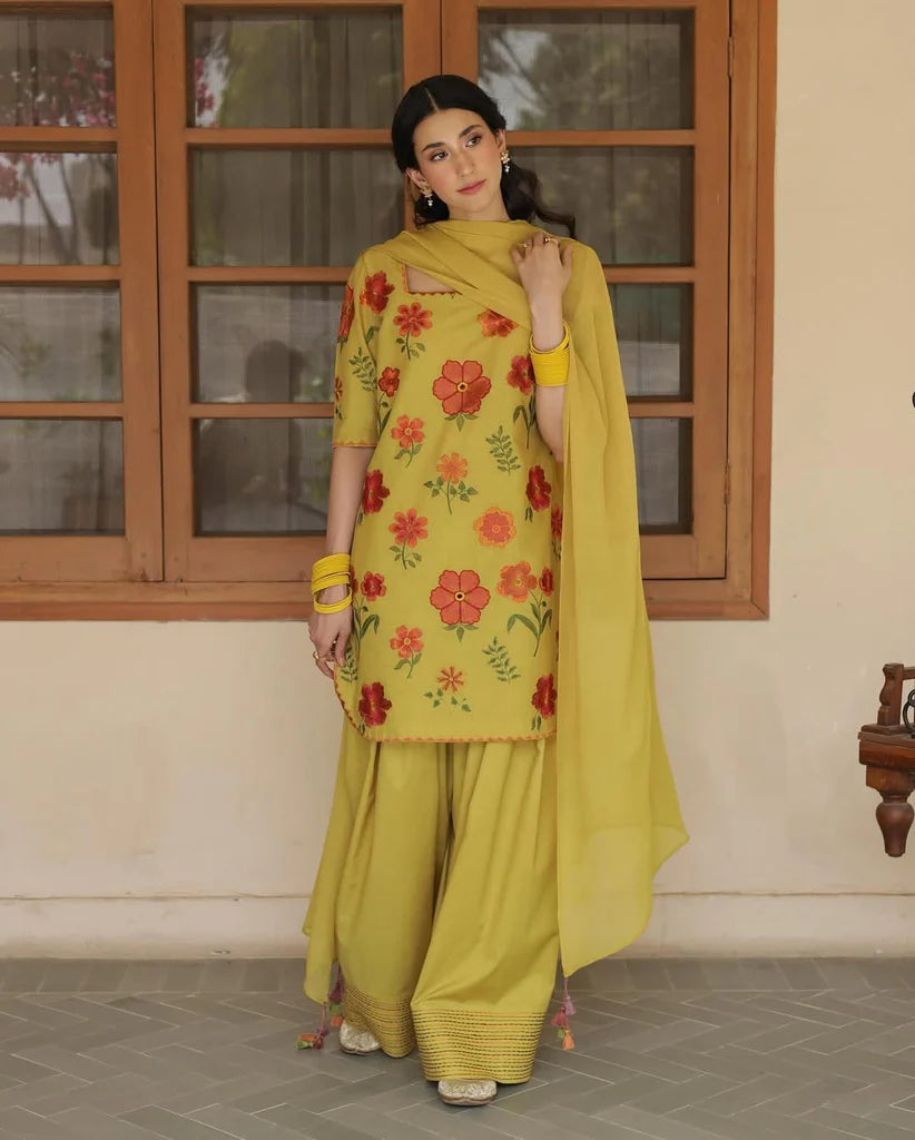3PC Stitched Embroidered Outfit