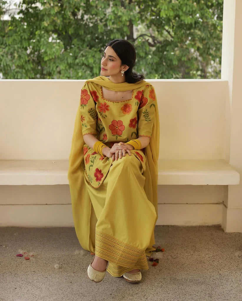 3PC Stitched Embroidered Outfit