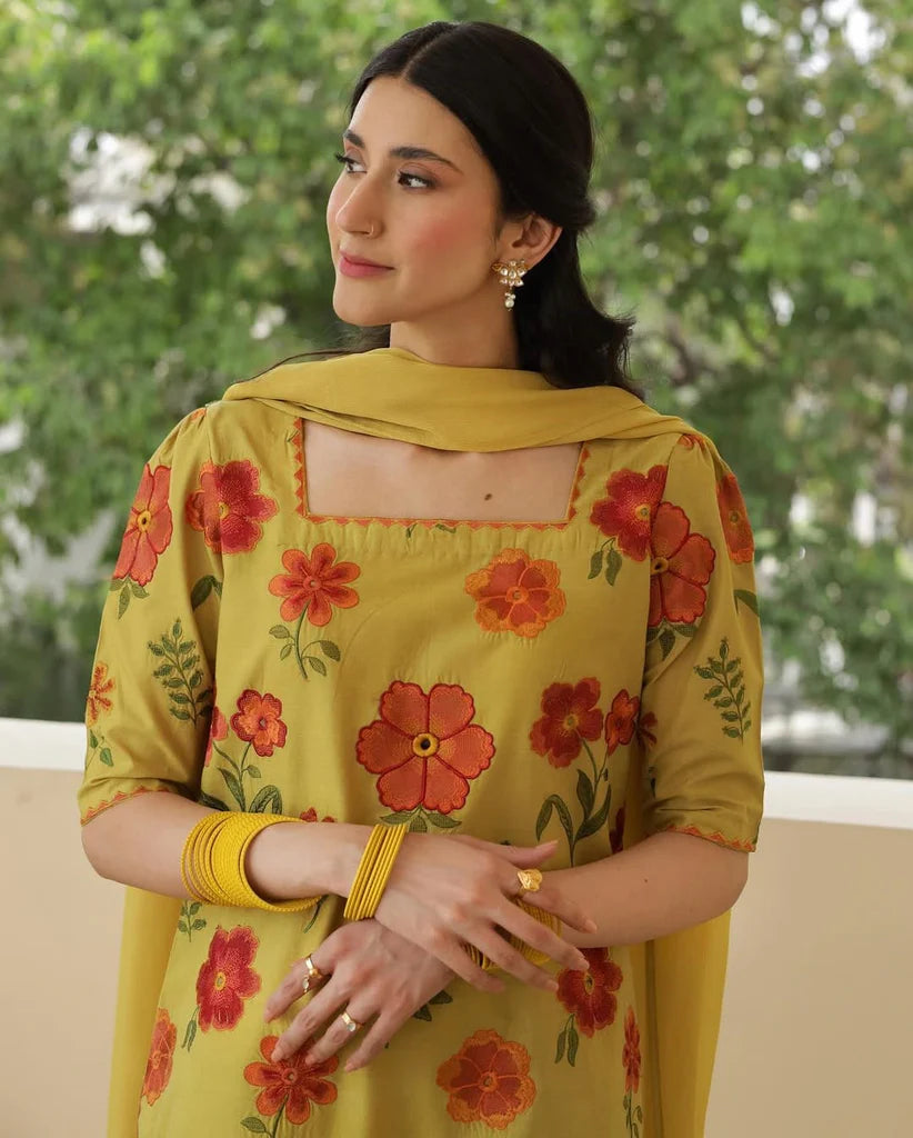 3PC Stitched Embroidered Outfit