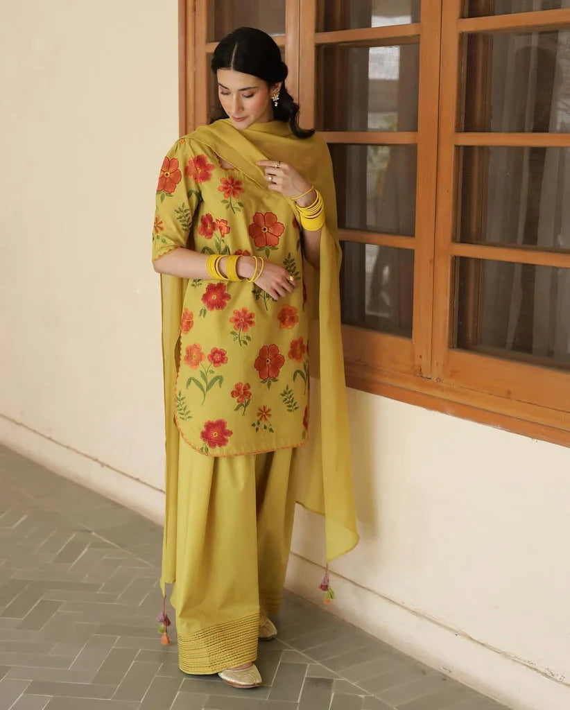 3PC Stitched Embroidered Outfit