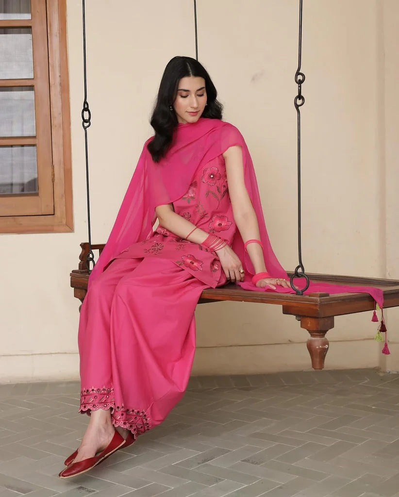 3Pc Stitched Embroidered Outfit