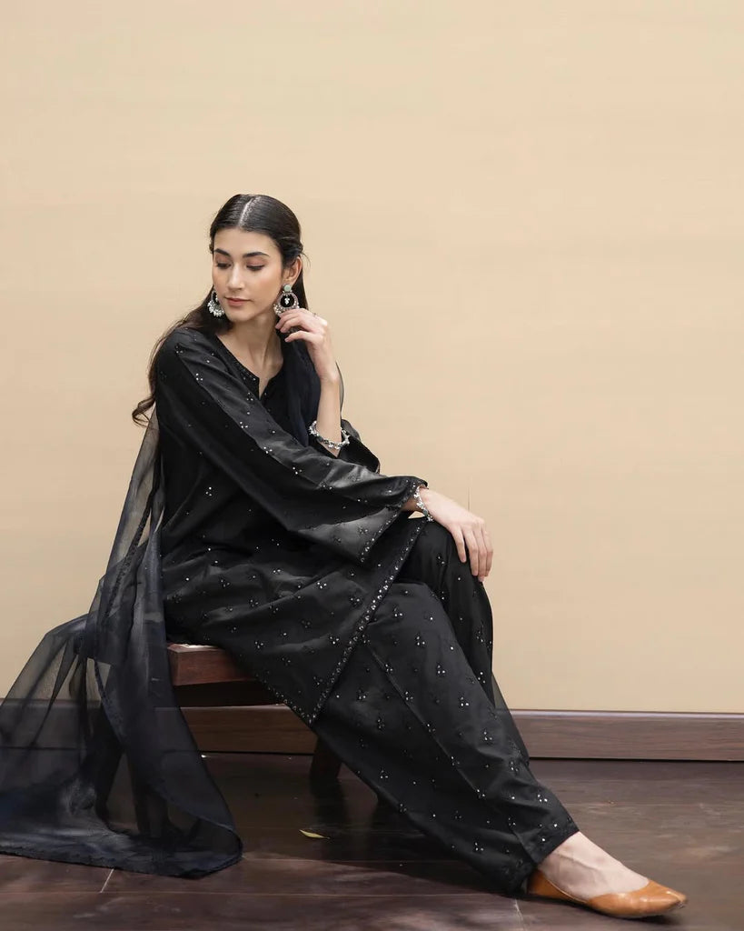 3-pc Stitched Embroidered Outfit