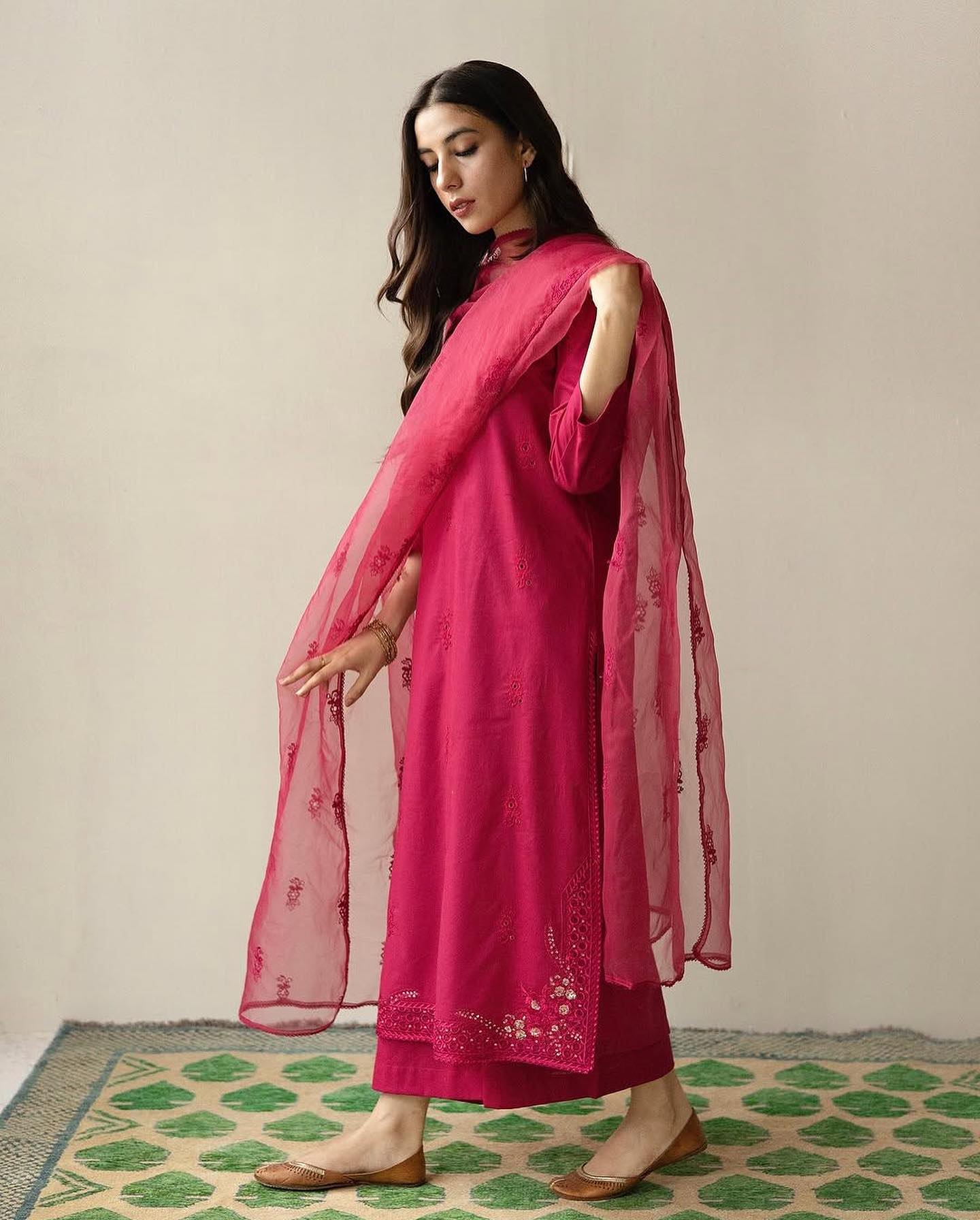 3-Pc stitched Embroidered Outfit