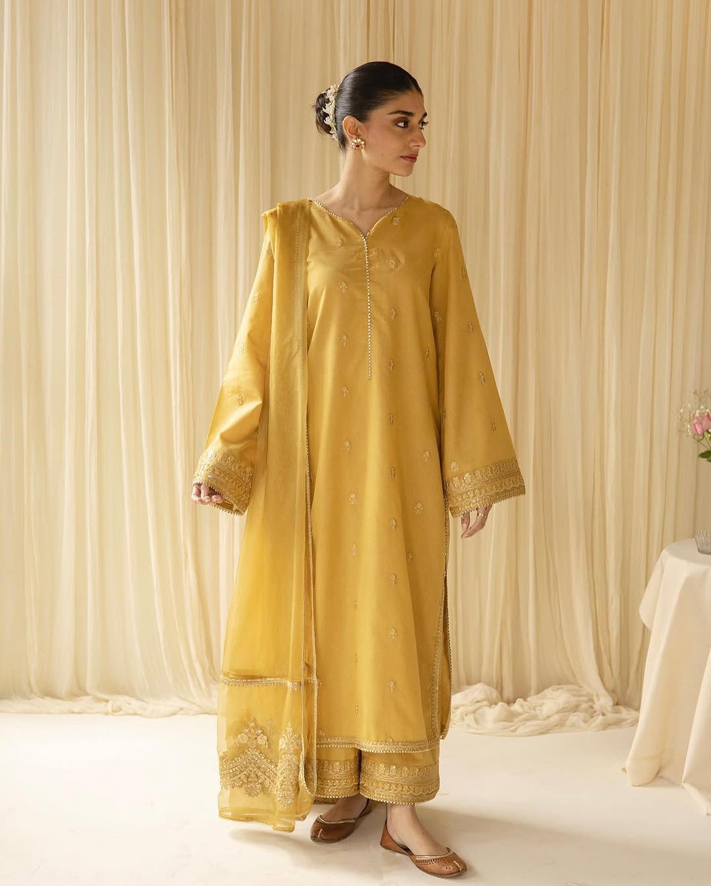 3-pc stitched Embroidered outfit
