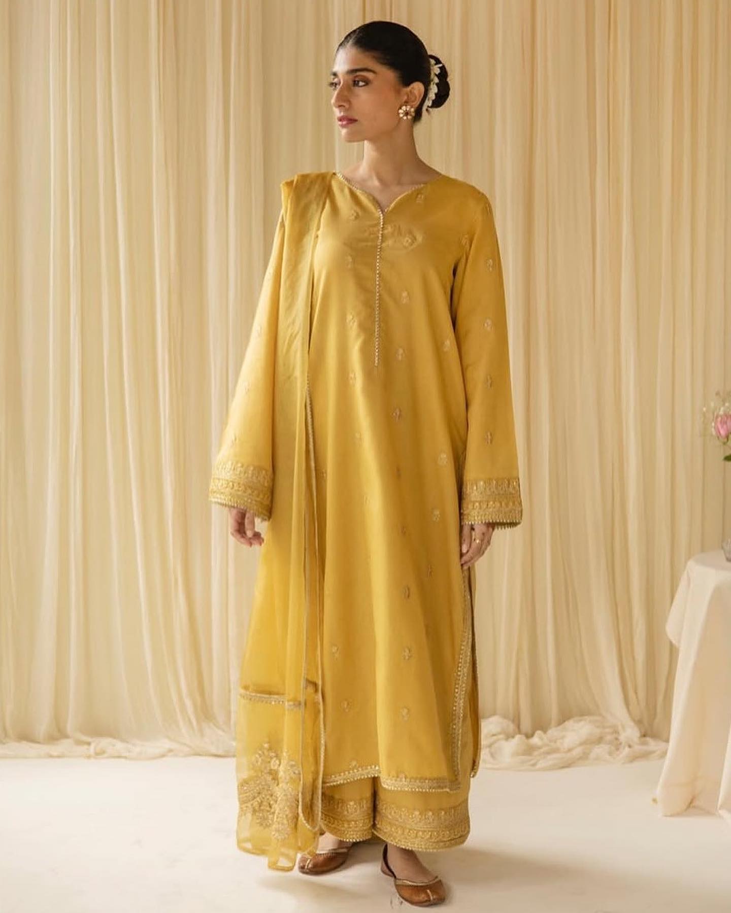 3-pc stitched Embroidered outfit