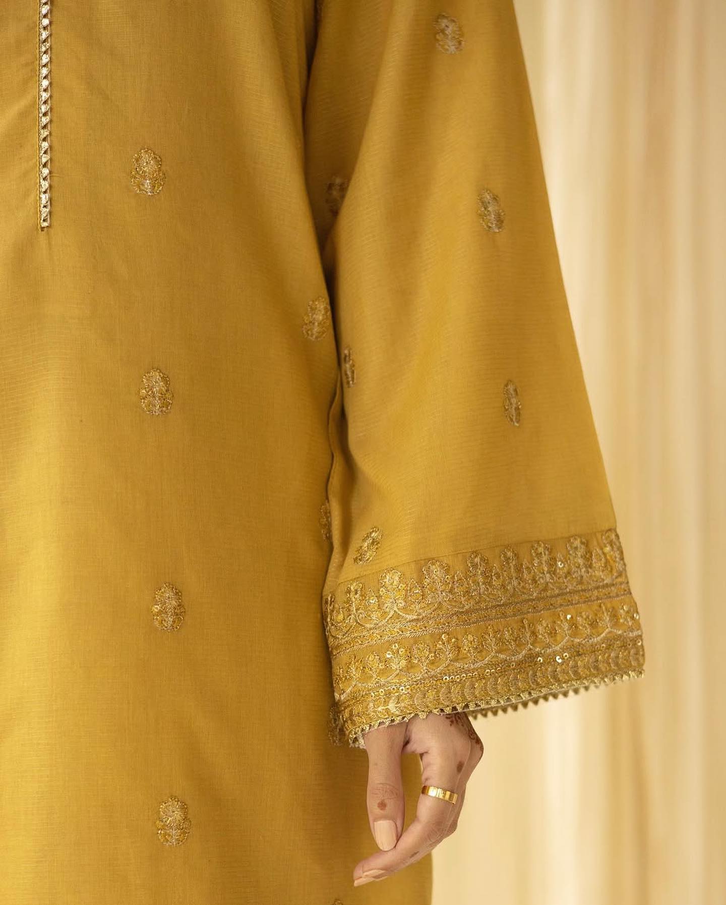 3-pc stitched Embroidered outfit